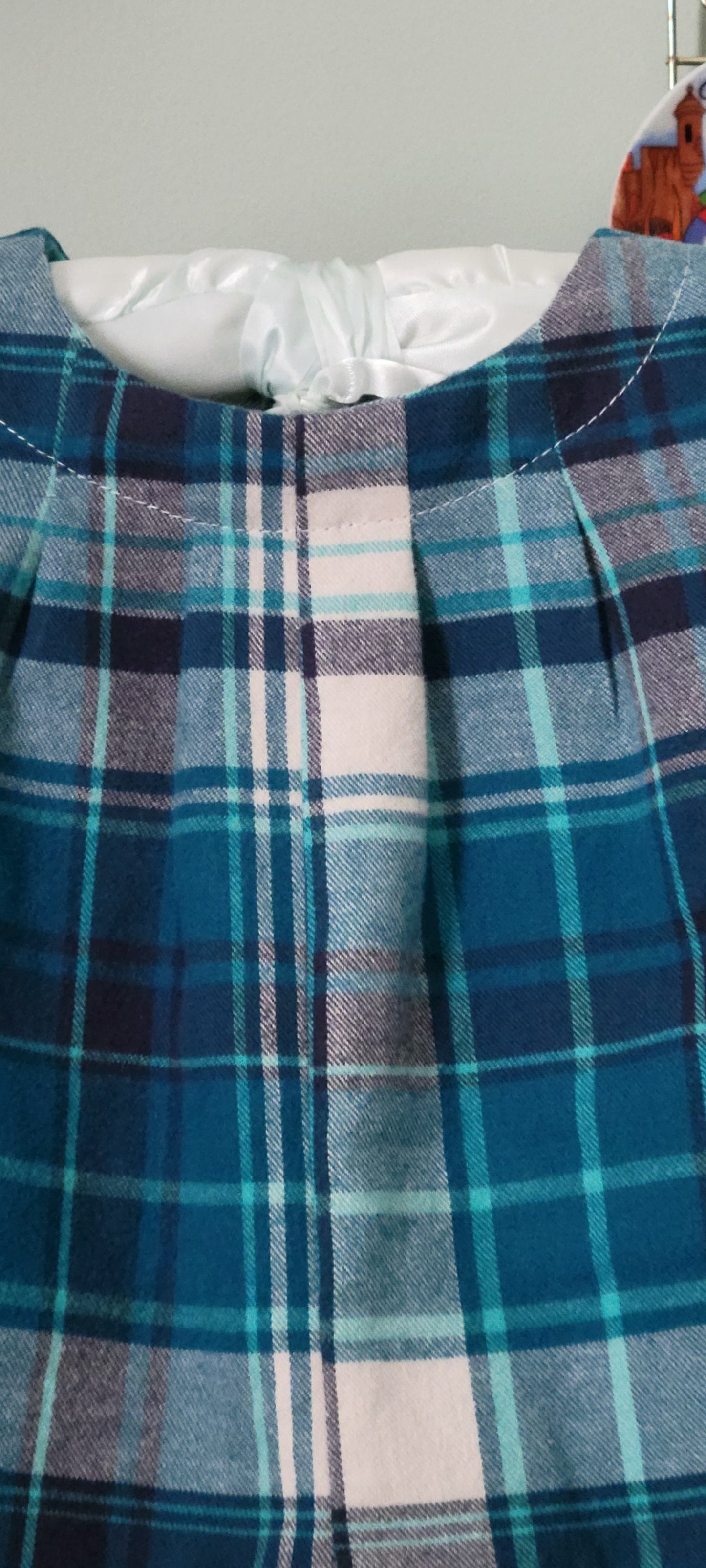 Blue & White Plaid Boy Romper