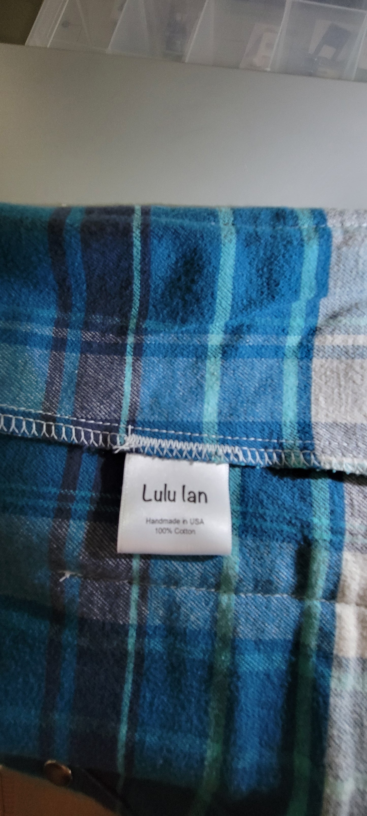 Blue & White Plaid Boy Romper