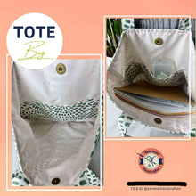 Load image into Gallery viewer, Cream & Green Casual Tote Bag