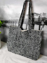 Load image into Gallery viewer, Black & White Casual Tote Bag