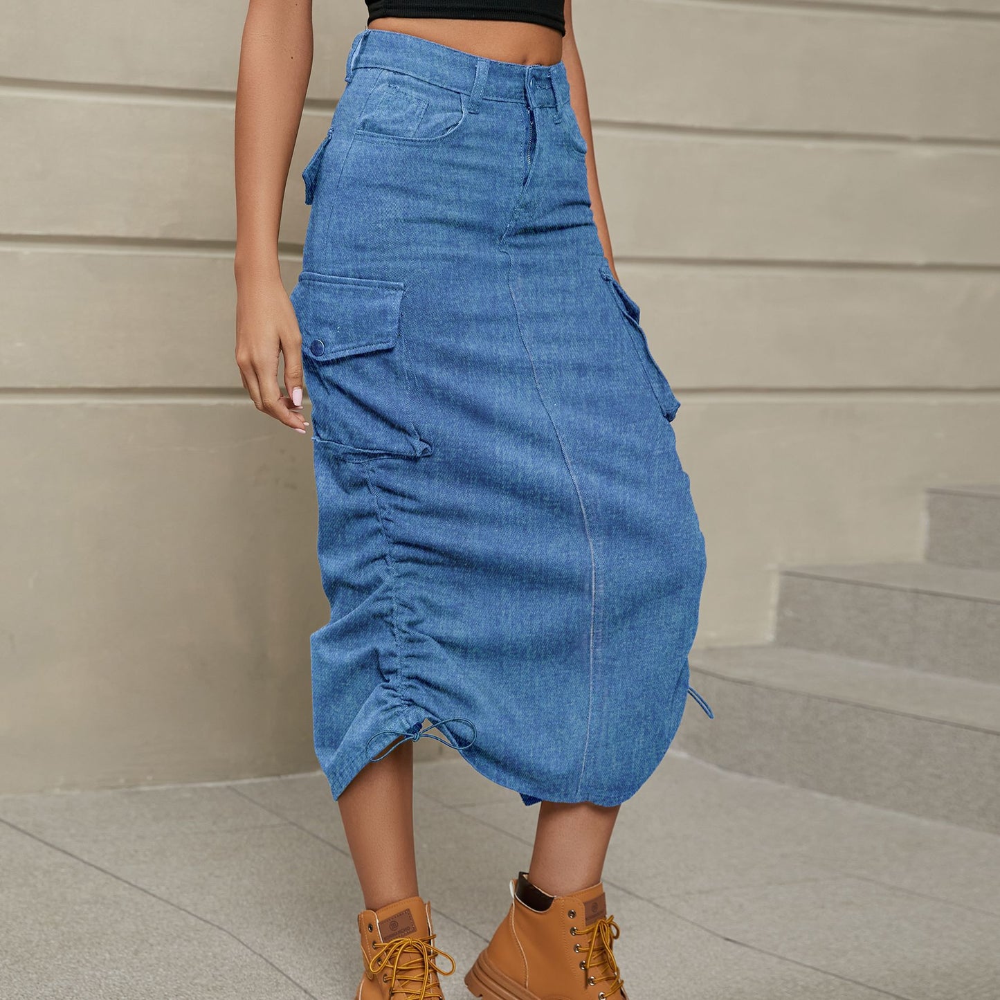 Mindy Denim Midi Skirt