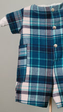 Load image into Gallery viewer, Blue &amp; White Plaid Boy Romper
