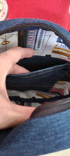 Load image into Gallery viewer, Round Upcycled Crossbody Denim Bag
