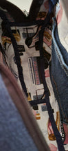 Load image into Gallery viewer, Round Upcycled Crossbody Denim Bag
