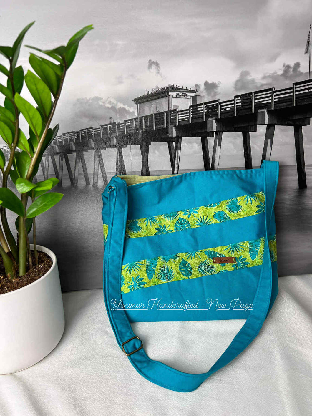 Royal Blue & Green Crossbody Bag