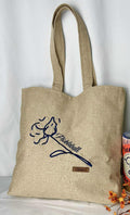 Blue & Beige Pickleball Tote Bag