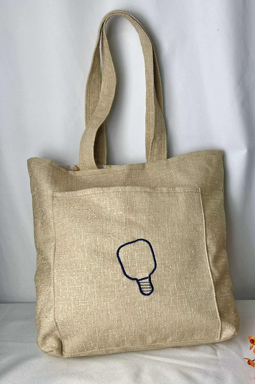 Blue & Beige Pickleball Tote Bag