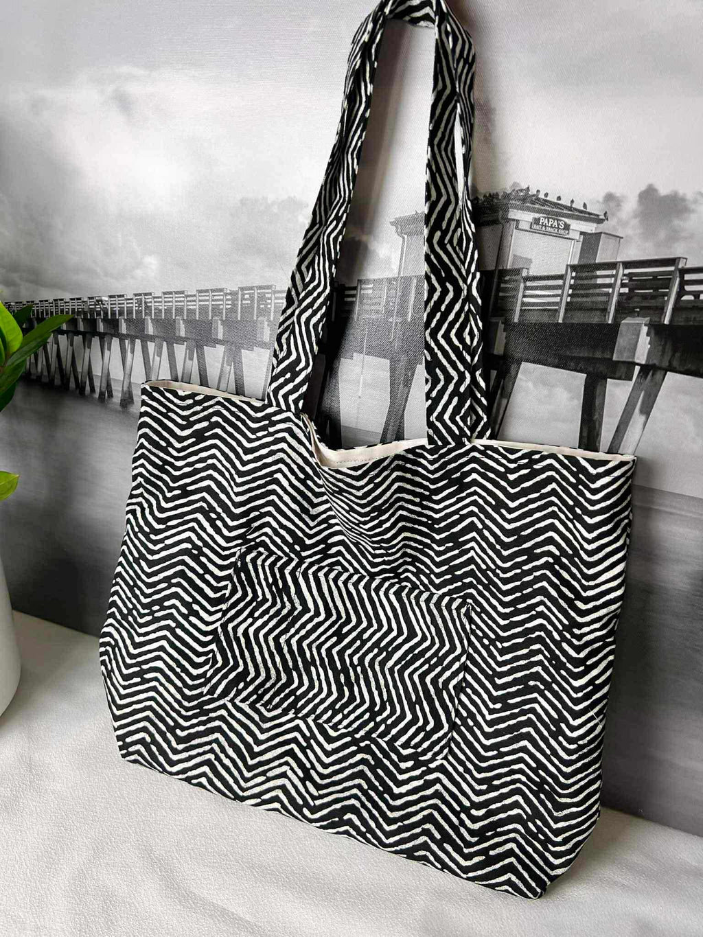 Black & White Casual Tote Bag
