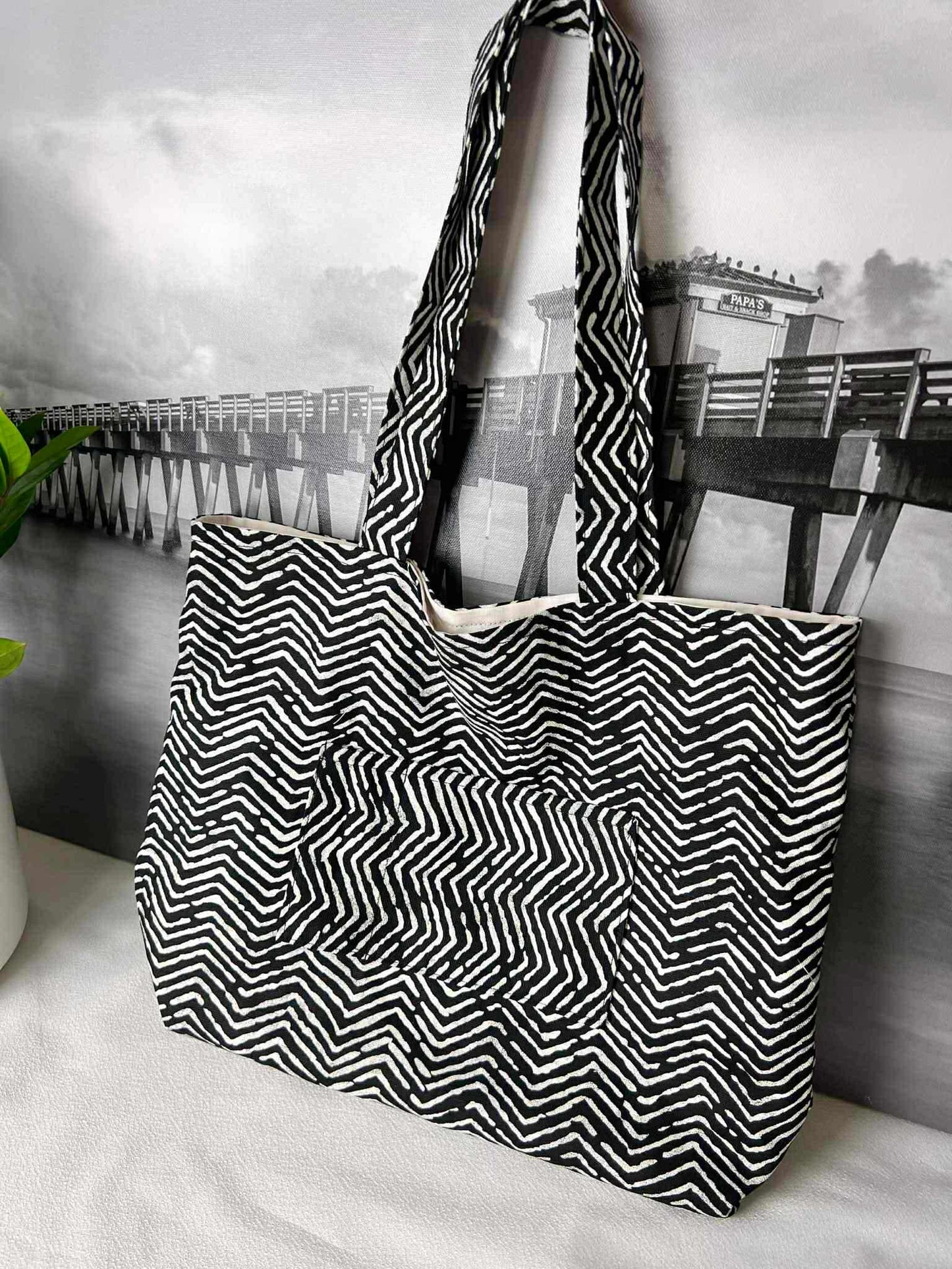 Black & White Casual Tote Bag