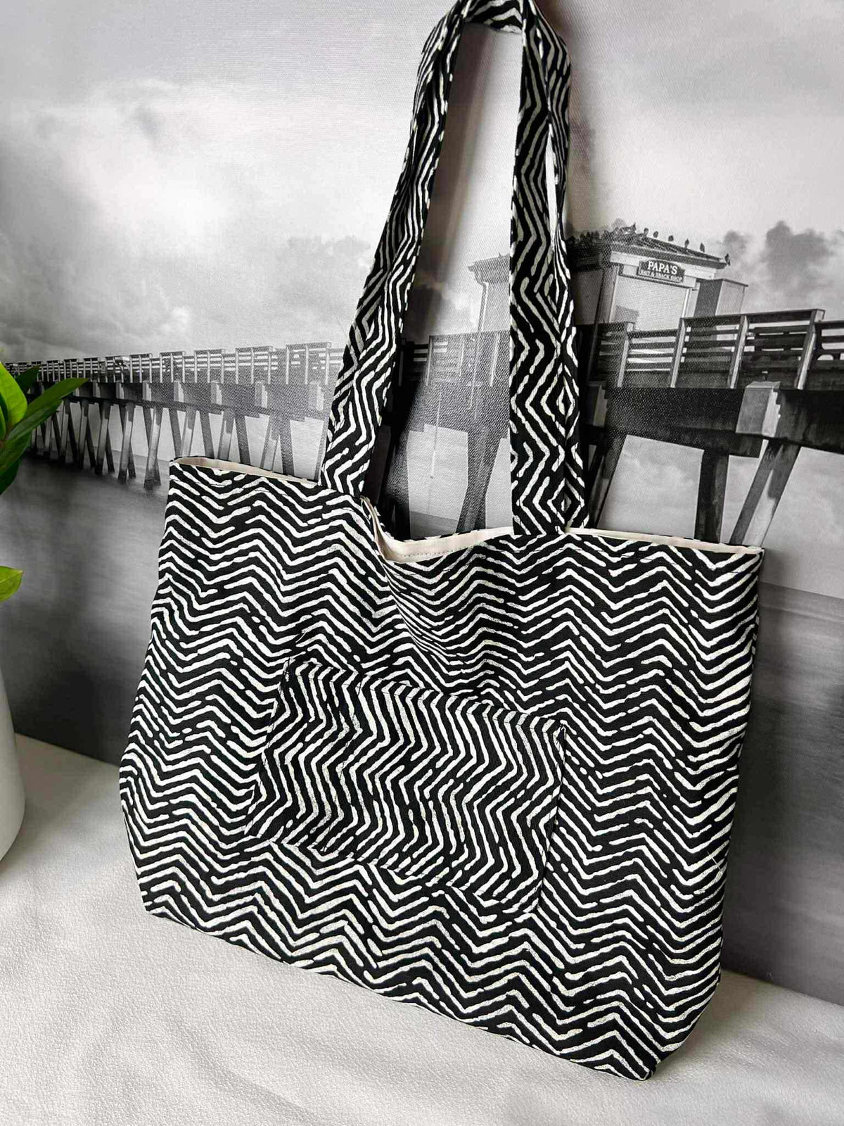Black & White Casual Tote Bag