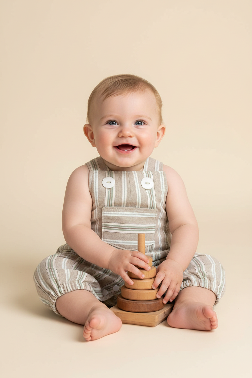 Baby in romper - studio setting