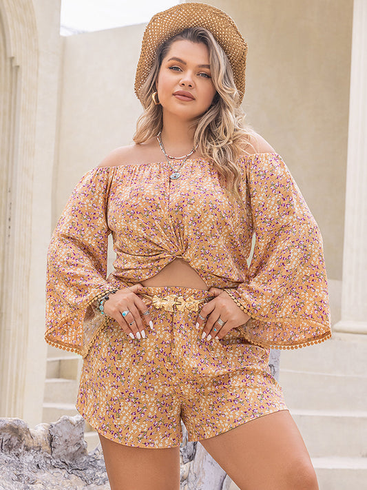 Lisandra Plus Size Blouse and Shorts Set