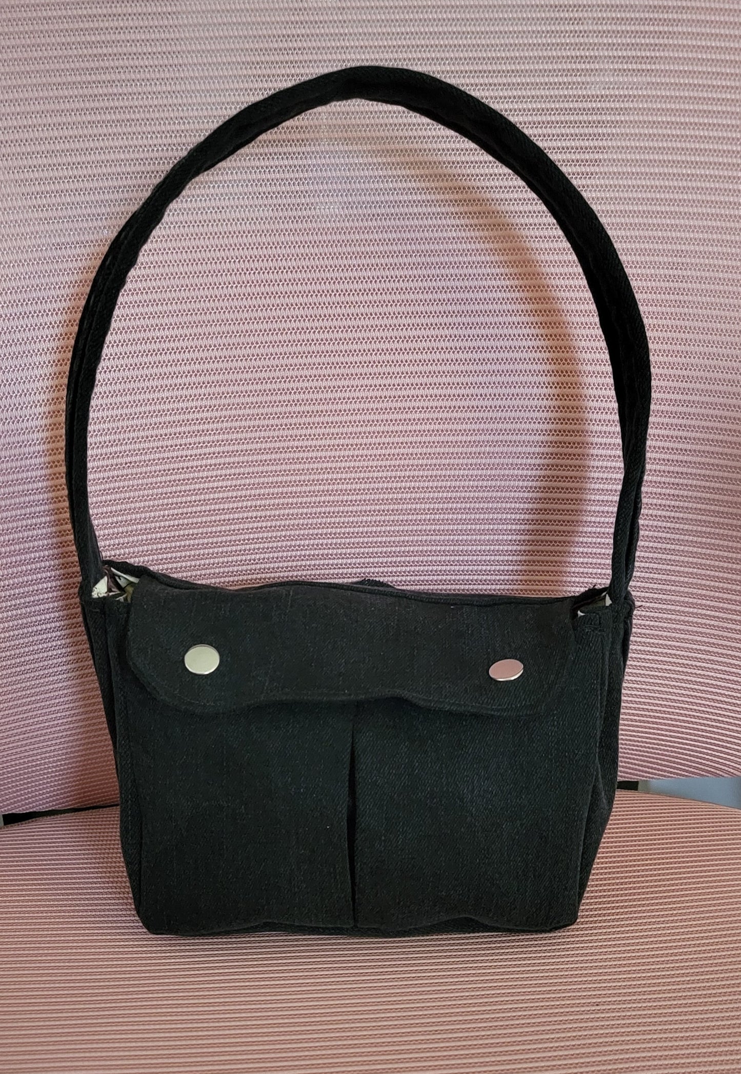 Mini Upcycled Flower Denim Bag
