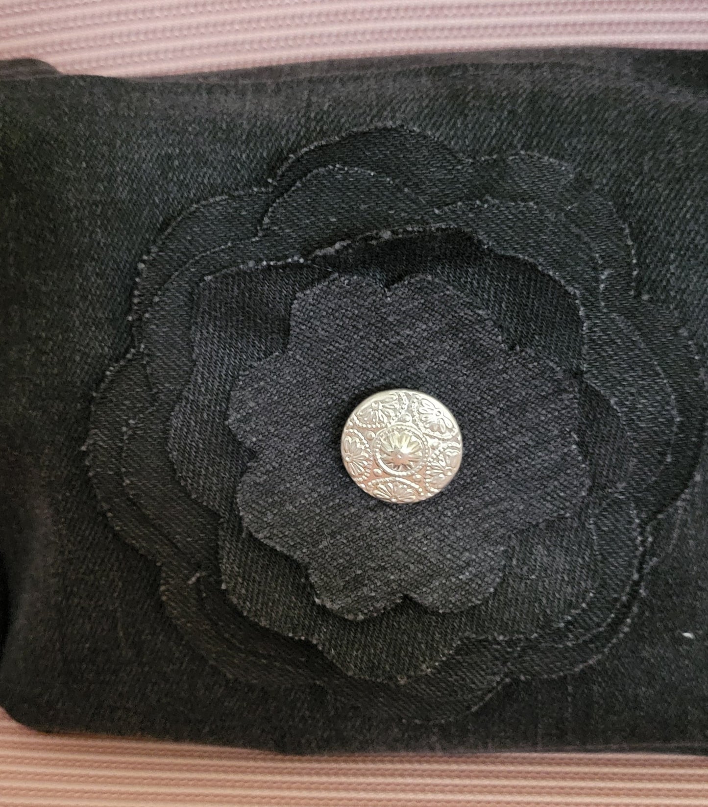 Mini Upcycled Flower Denim Bag