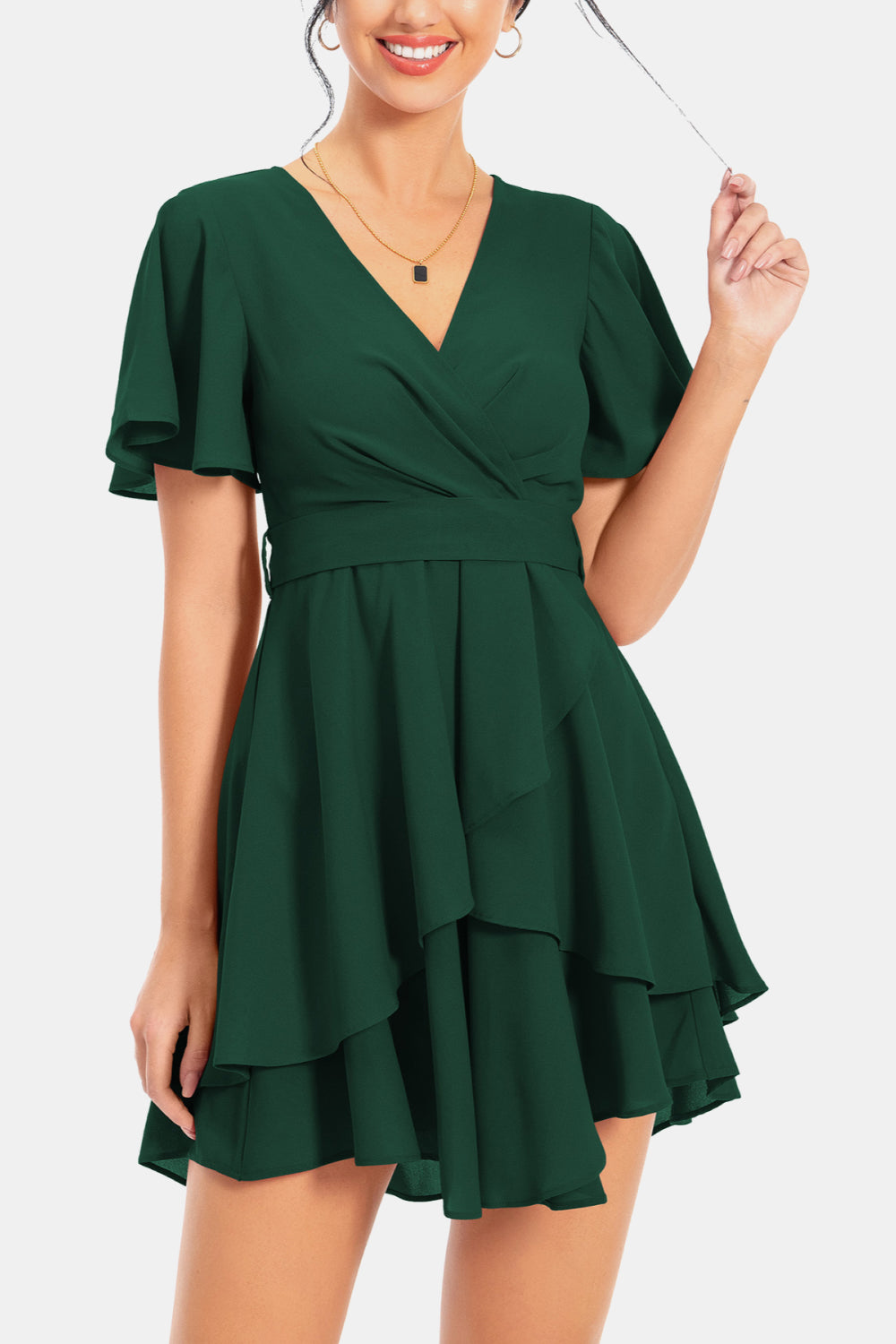 Myriam Flutter Sleeve Dress