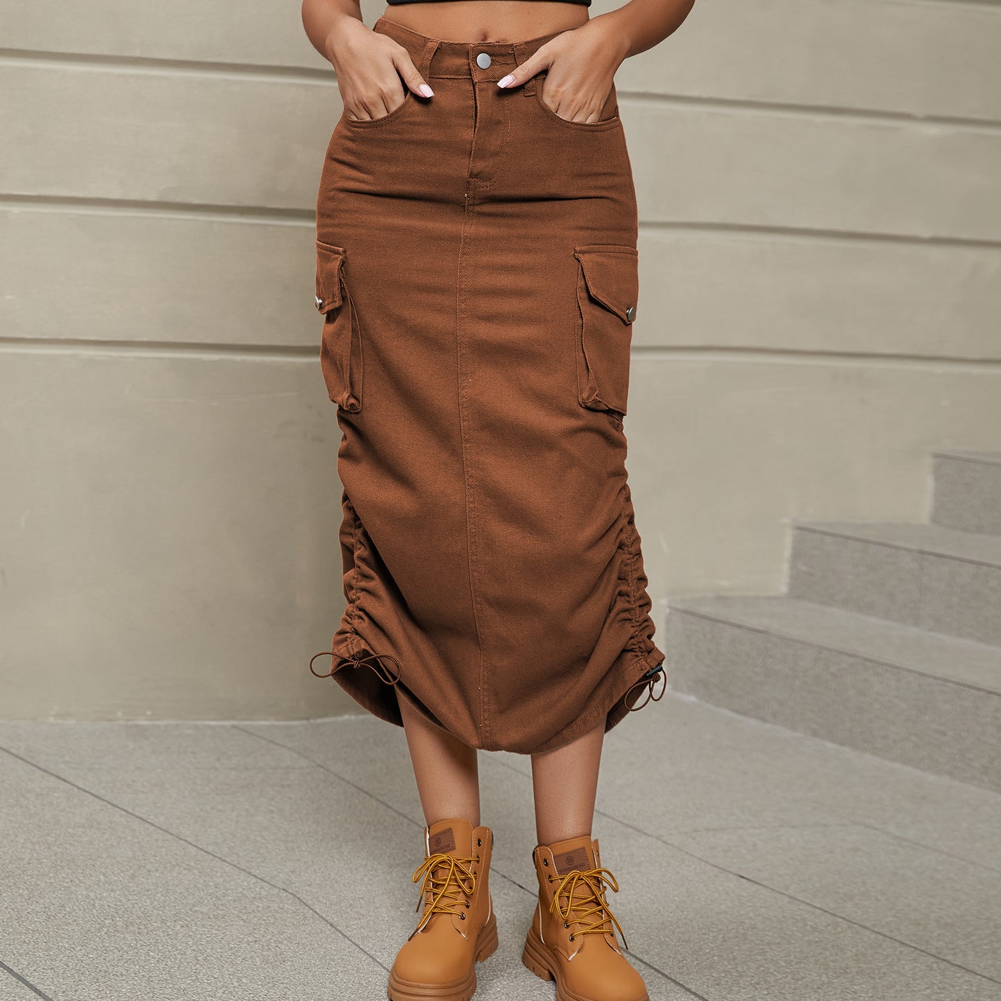 Mindy Denim Midi Skirt