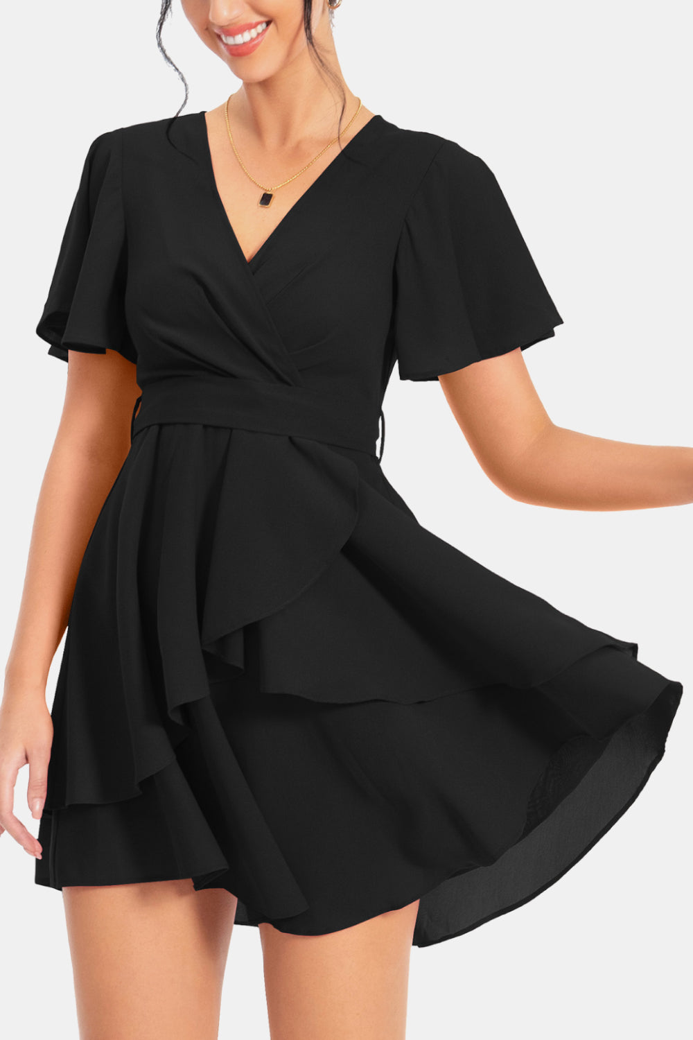 Myriam Flutter Sleeve Dress